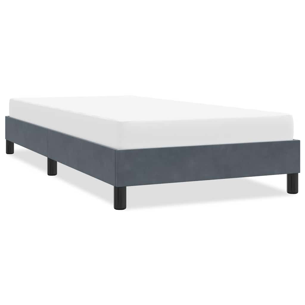 vidaXL Rama łóżka bez materaca Ciemnoszara 80x220 cm Aksamit