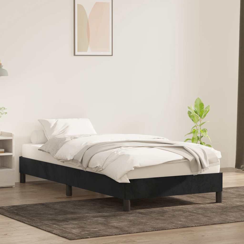 vidaXL Rama łóżka bez materaca Czarna 90x220 cm Aksamit