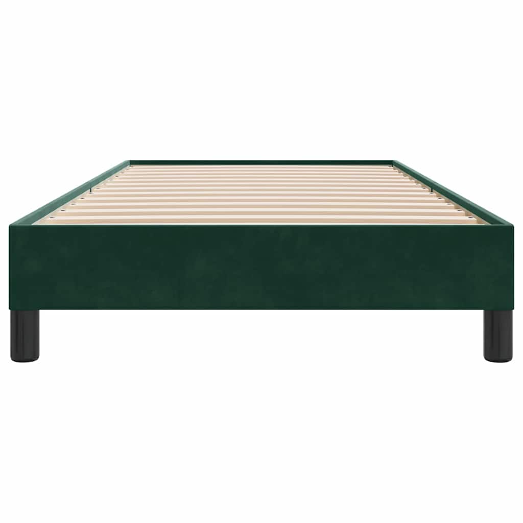 vidaXL Rama łóżka bez materaca, ciemnozielone, 90x220 cm, aksamitne