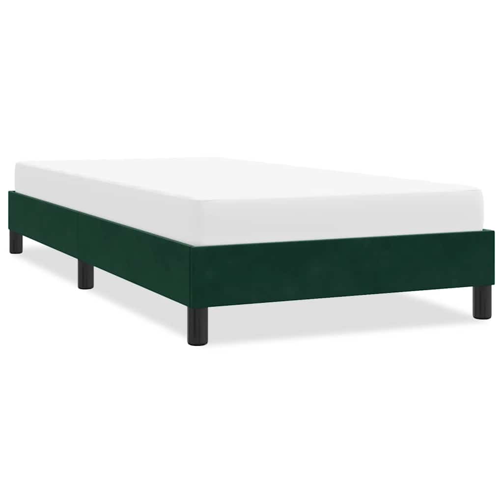 vidaXL Rama łóżka bez materaca, ciemnozielone, 90x220 cm, aksamitne