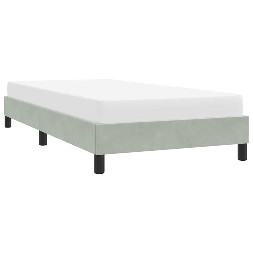 vidaXL Rama łóżka bez materaca, jasnoszara, 100x220 cm, aksamitna