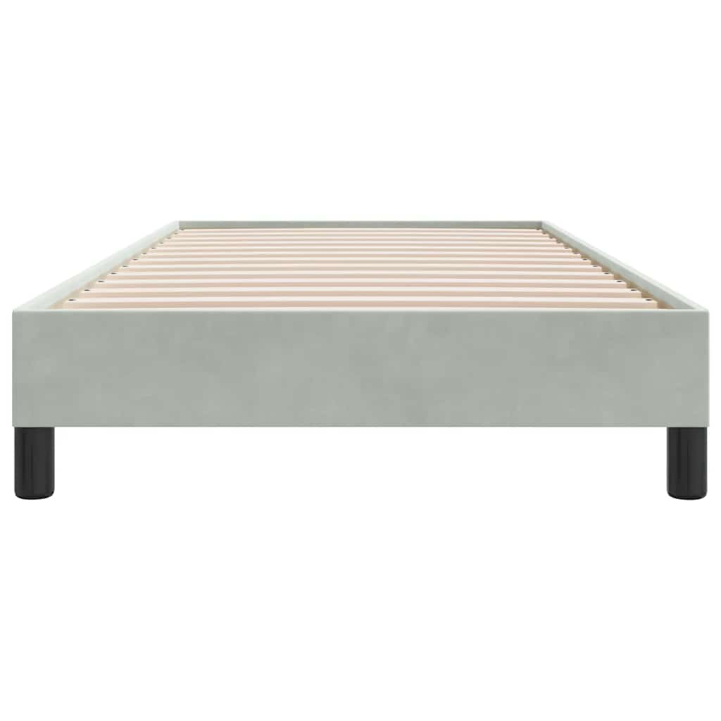 vidaXL Rama łóżka bez materaca, jasnoszara, 100x220 cm, aksamitna