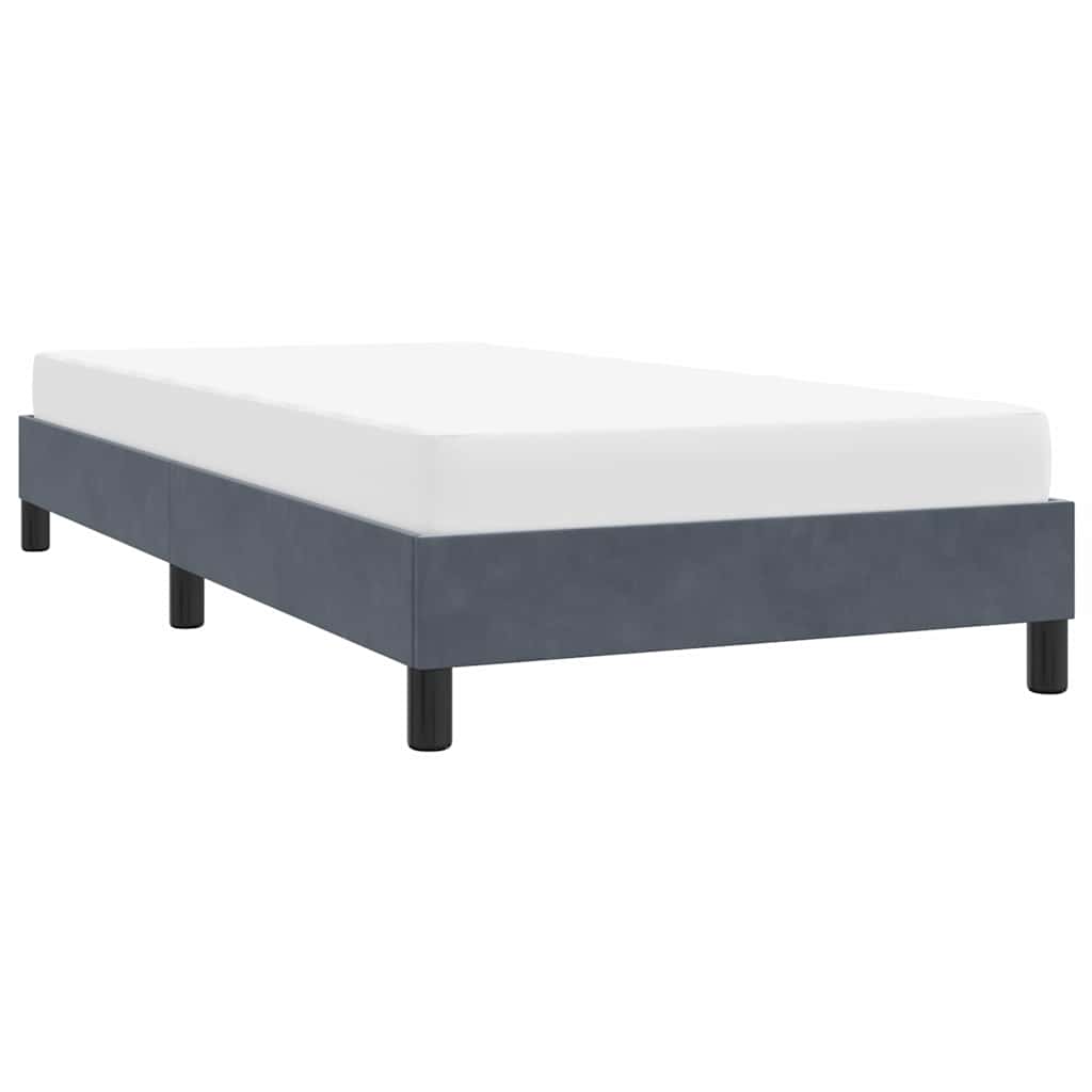 vidaXL Rama łóżka bez materaca Ciemnoszara 100x220 cm Aksamit