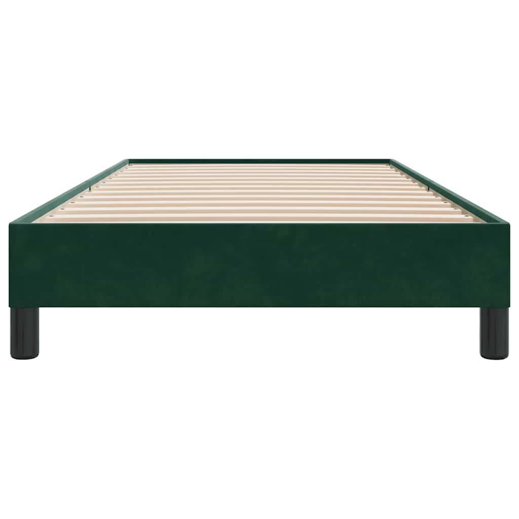 vidaXL Rama łóżka bez materaca, ciemnozielone, 100x220 cm, aksamitne