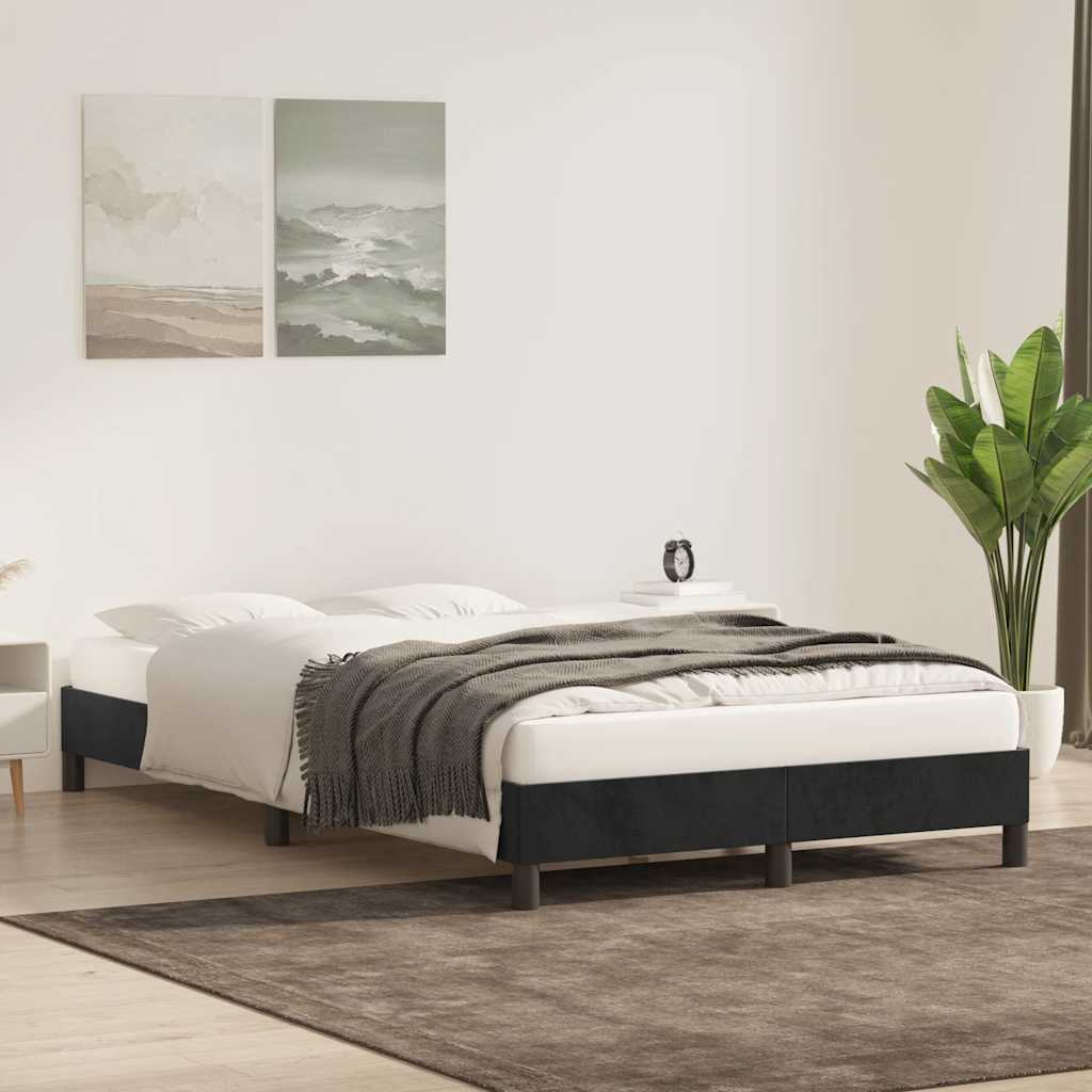 vidaXL Rama łóżka bez materaca, czarna, 120x220 cm aksamitna