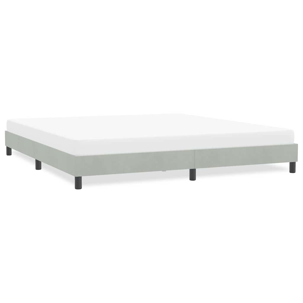 vidaXL Rama łóżka bez materaca Jasnoszara 180x220 cm Aksamit