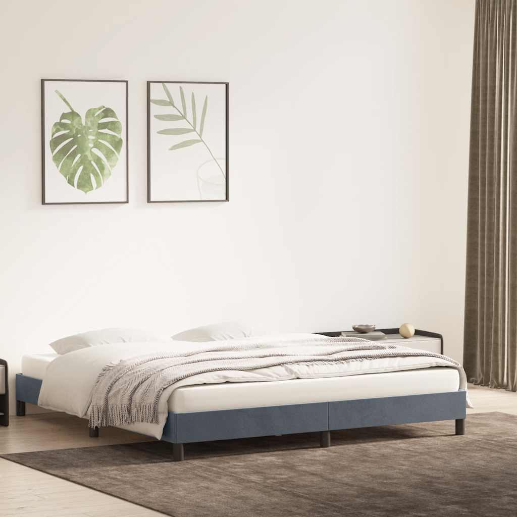 vidaXL Rama łóżka bez materaca Ciemnoszara 180x220 cm Aksamit