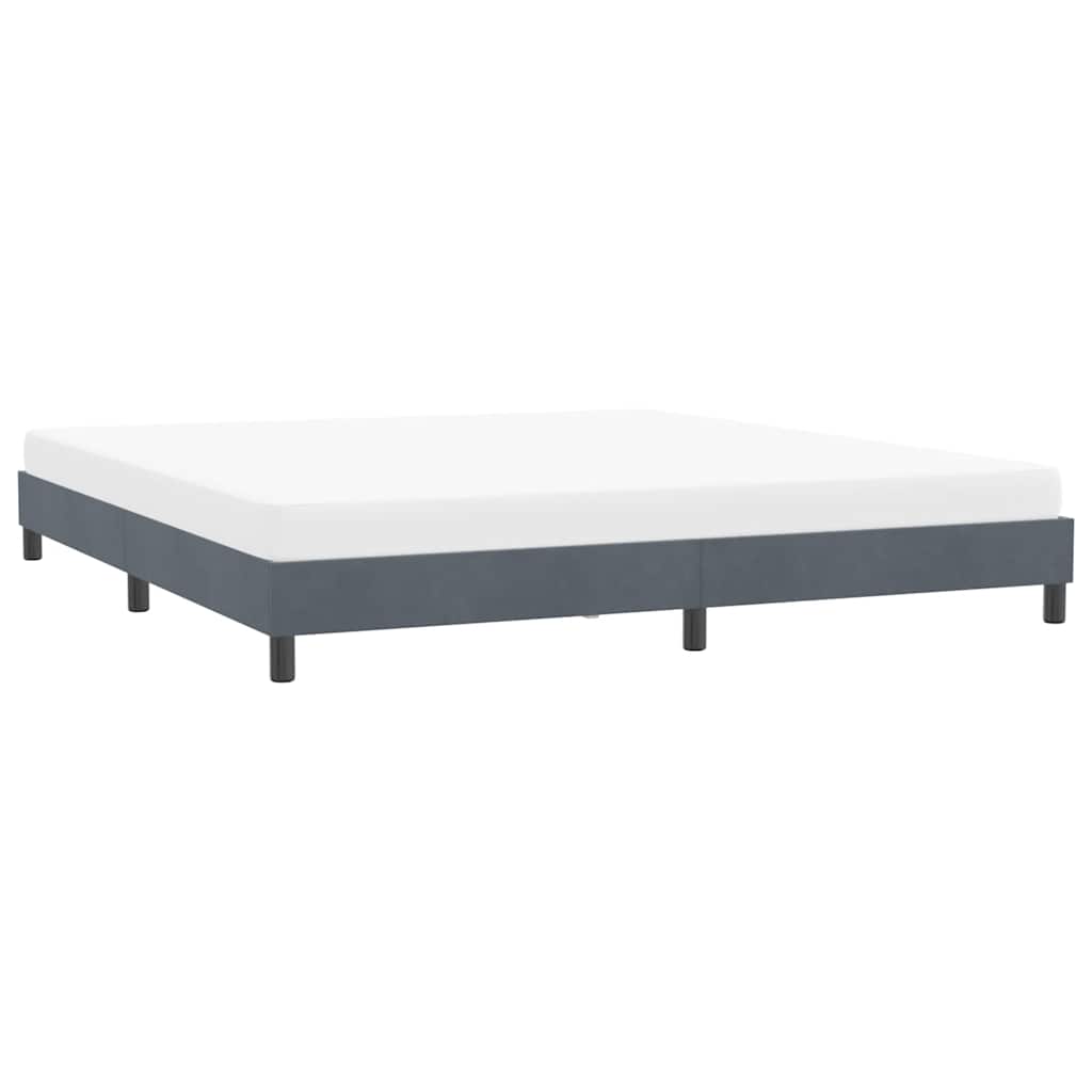 vidaXL Rama łóżka bez materaca Ciemnoszara 180x220 cm Aksamit