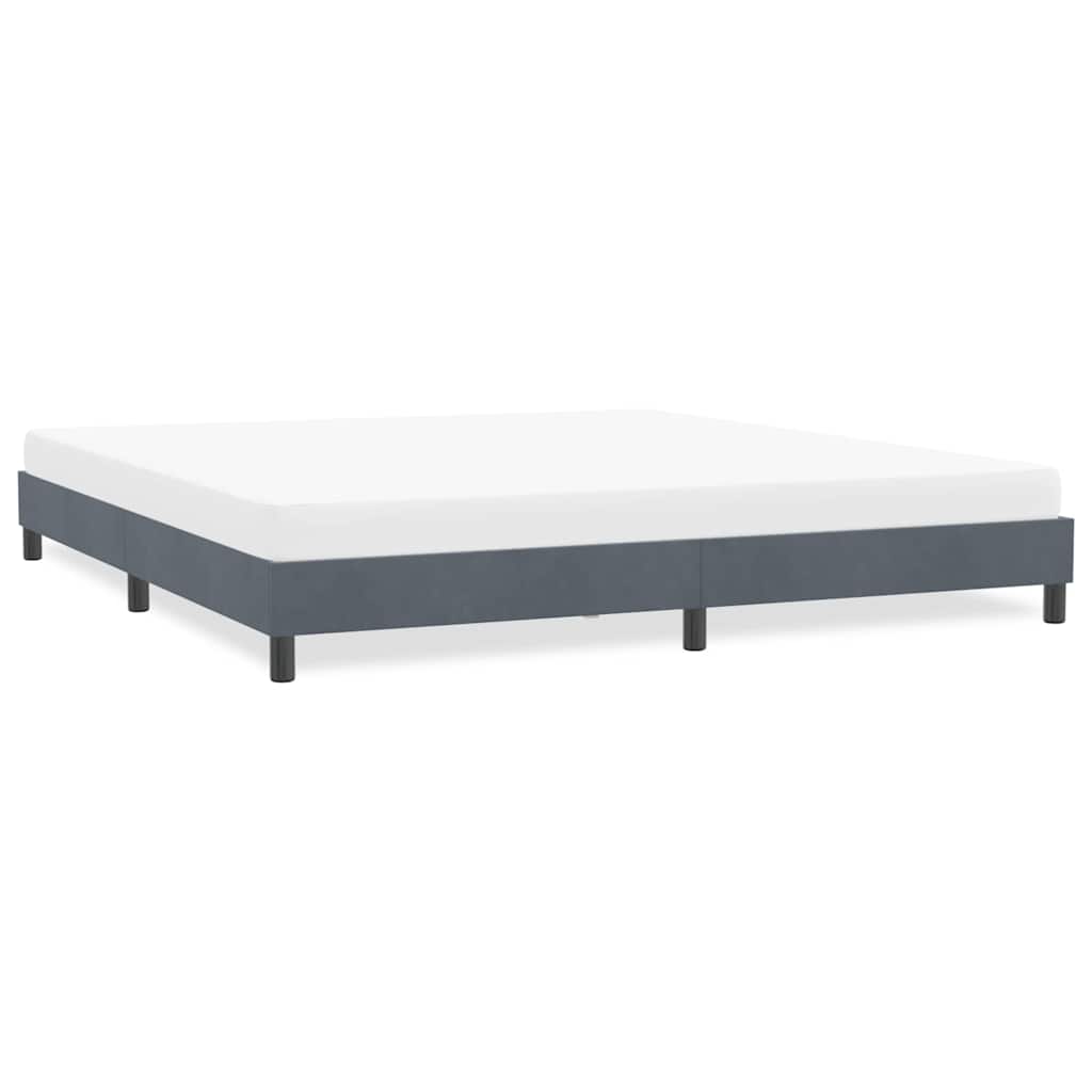 vidaXL Rama łóżka bez materaca Ciemnoszara 180x220 cm Aksamit