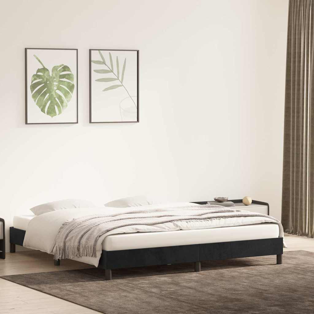 vidaXL Rama łóżka bez materaca Czarna 180x220 cm Aksamit
