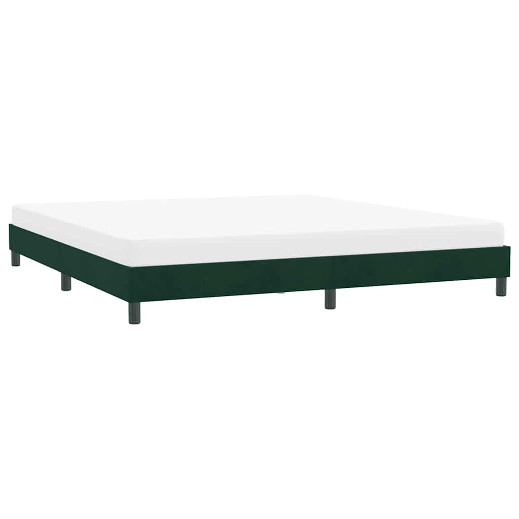 vidaXL Rama łóżka bez materaca Ciemnozielona 180x220 cm Aksamit