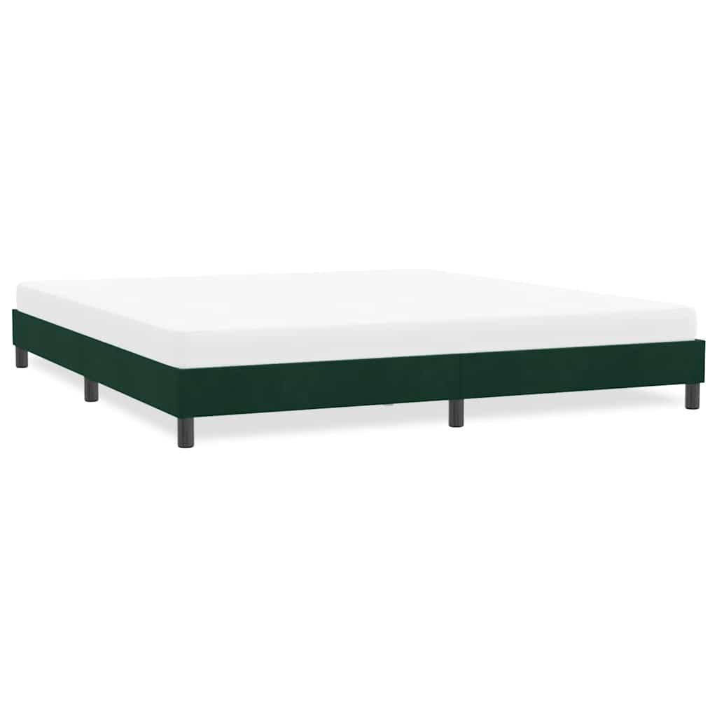 vidaXL Rama łóżka bez materaca Ciemnozielona 180x220 cm Aksamit