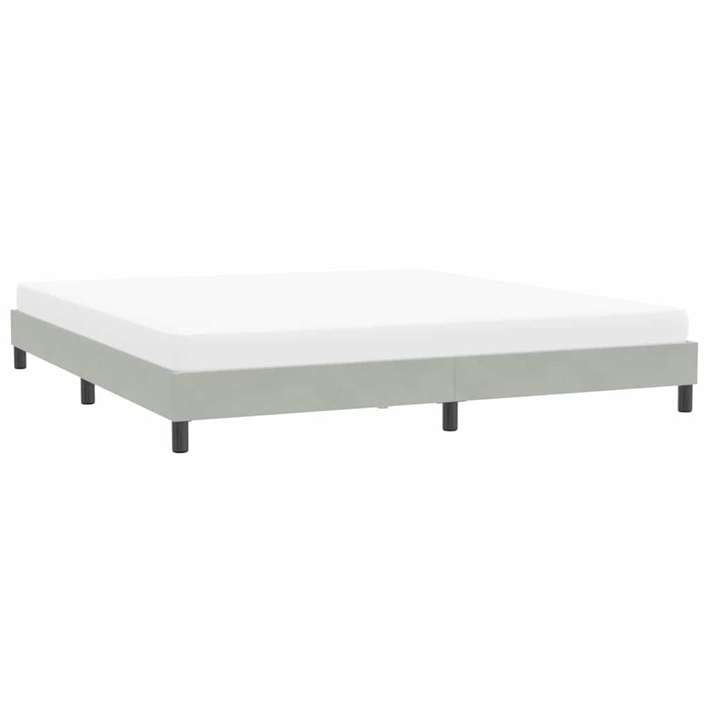vidaXL Rama łóżka bez materaca Jasnoszara 200x220 cm Aksamit