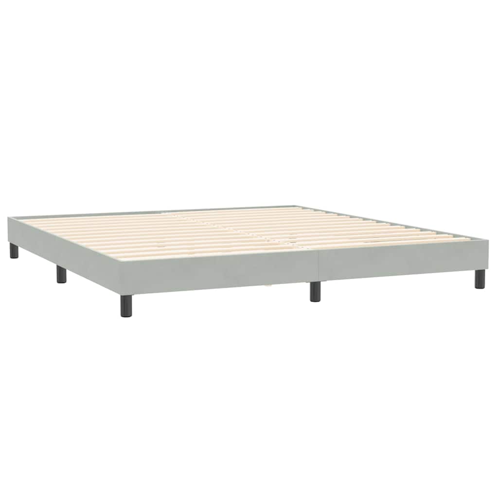 vidaXL Rama łóżka bez materaca Jasnoszara 200x220 cm Aksamit