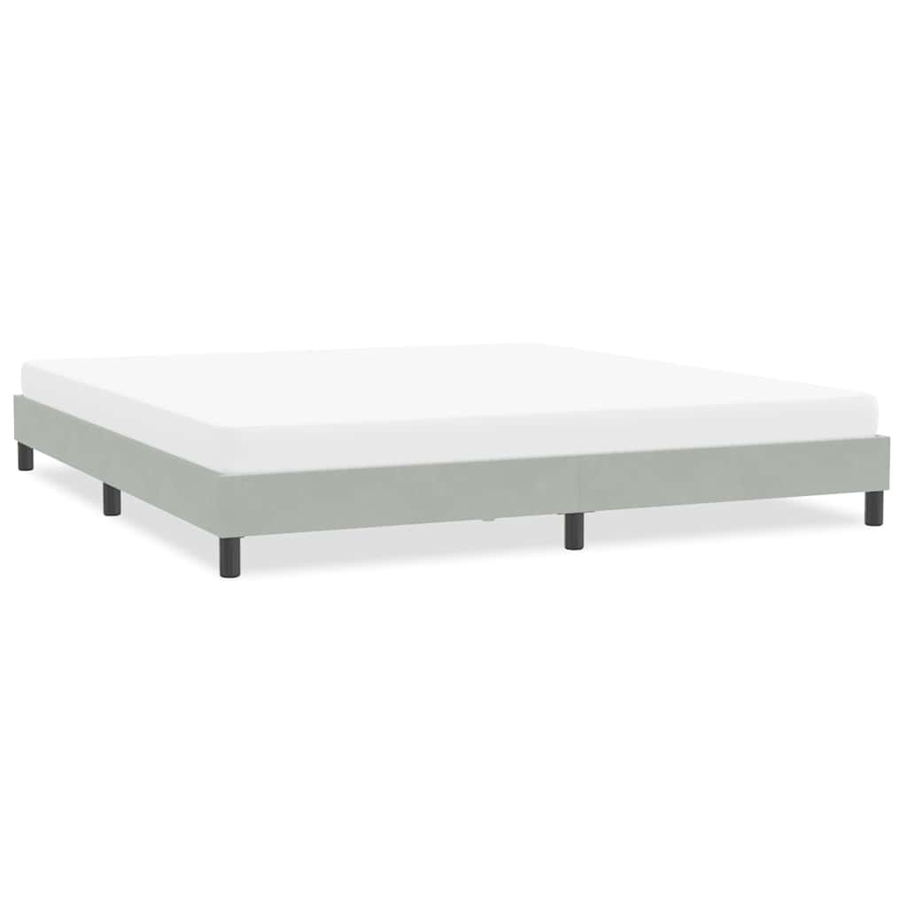 vidaXL Rama łóżka bez materaca Jasnoszara 200x220 cm Aksamit
