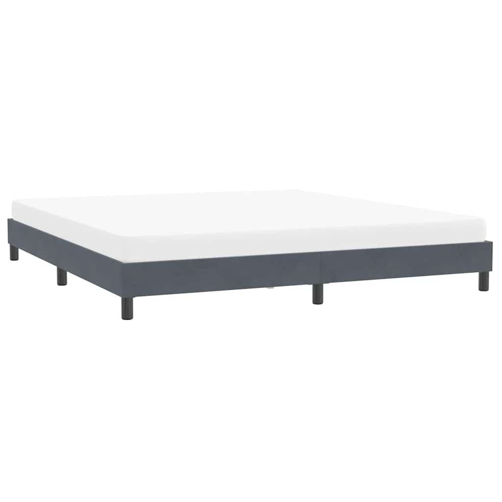 vidaXL Rama łóżka bez materaca Ciemnoszara 200x220 cm Aksamit