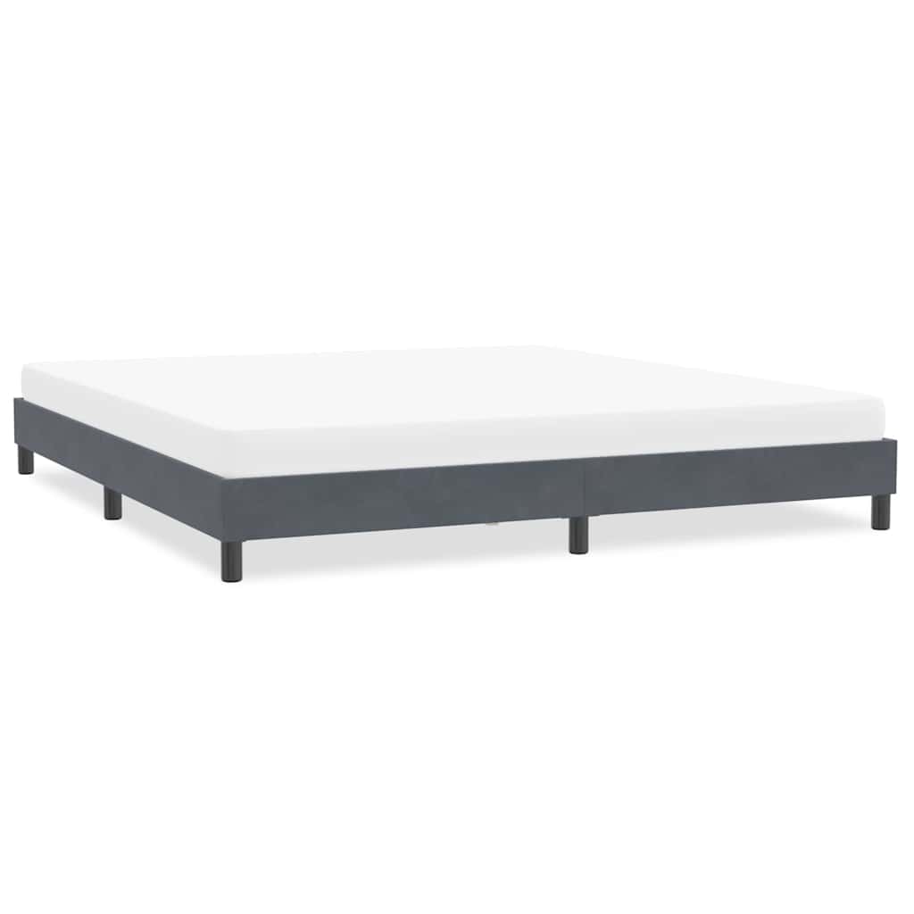 vidaXL Rama łóżka bez materaca Ciemnoszara 200x220 cm Aksamit