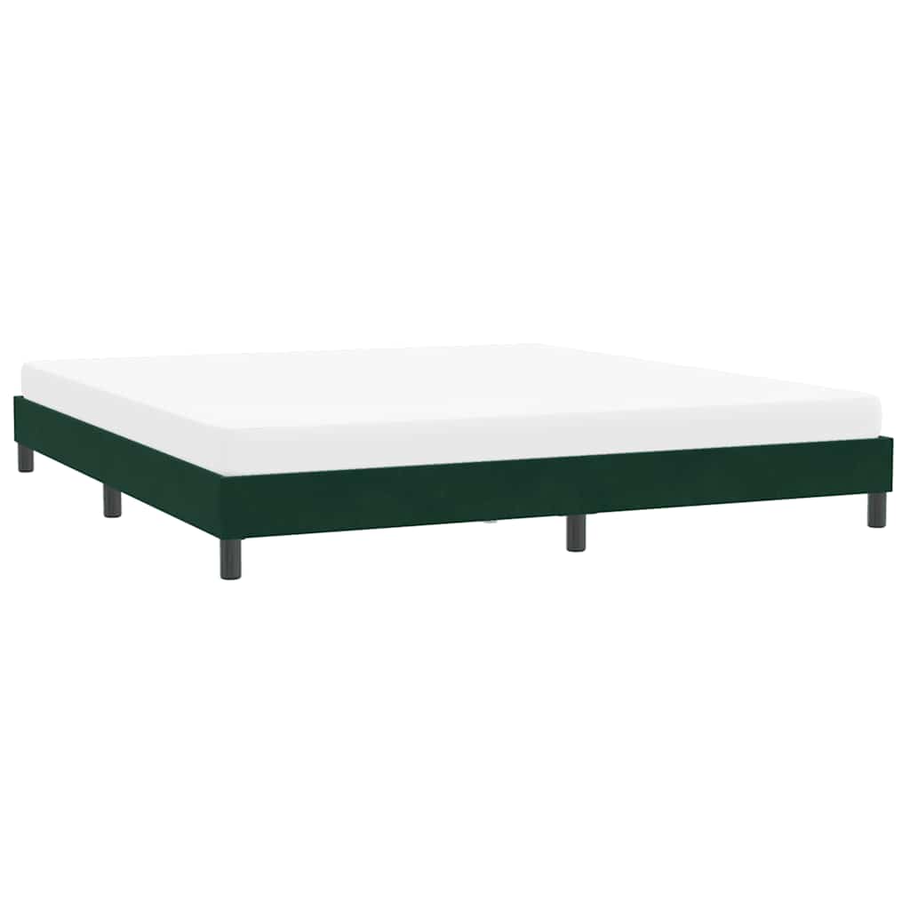 vidaXL Rama łóżka bez materaca Ciemnozielona 200x220 cm Aksamit