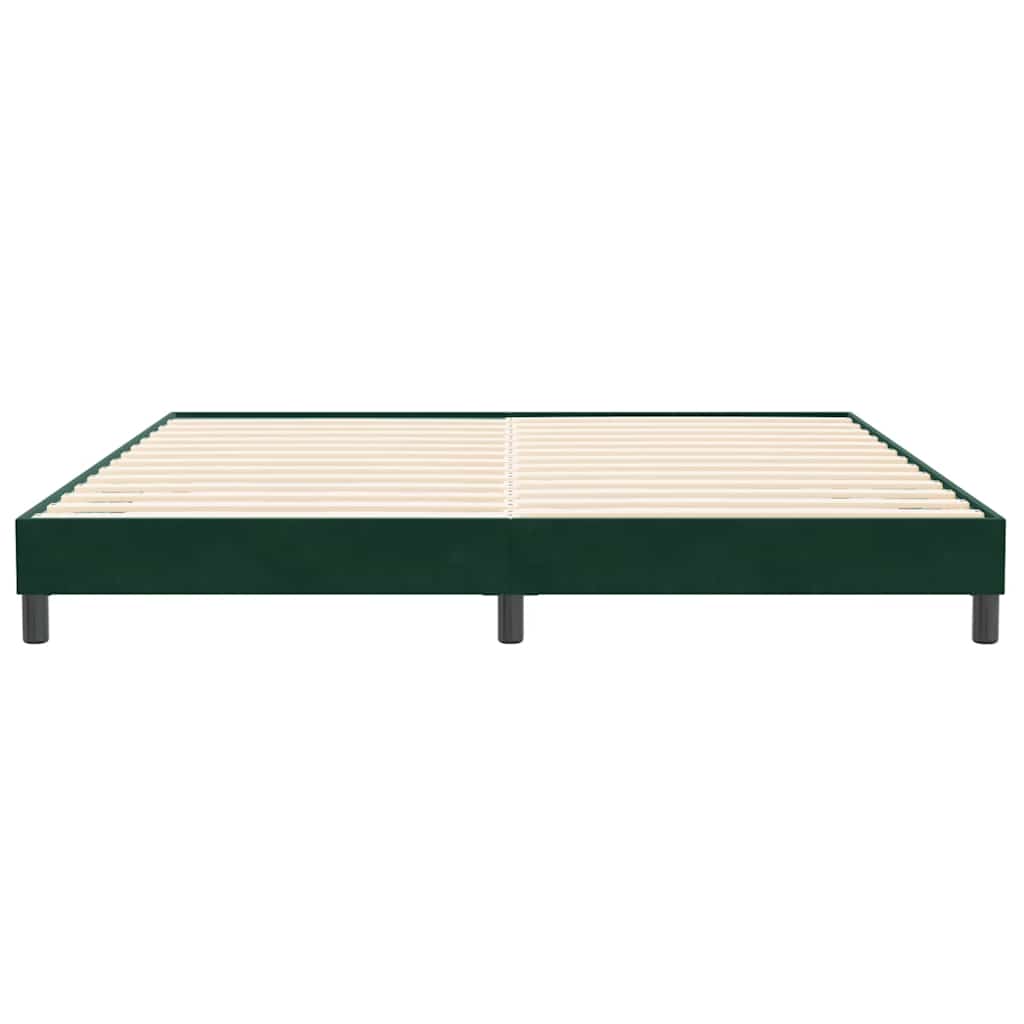 vidaXL Rama łóżka bez materaca Ciemnozielona 200x220 cm Aksamit