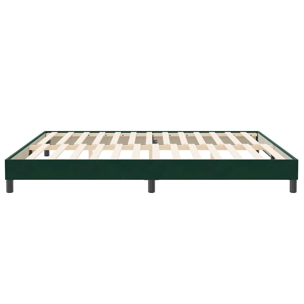 vidaXL Rama łóżka bez materaca Ciemnozielona 200x220 cm Aksamit