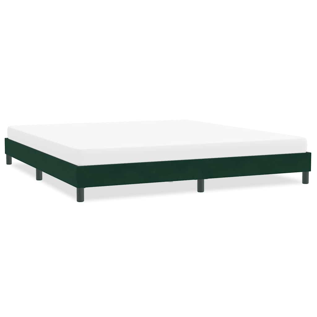 vidaXL Rama łóżka bez materaca Ciemnozielona 200x220 cm Aksamit