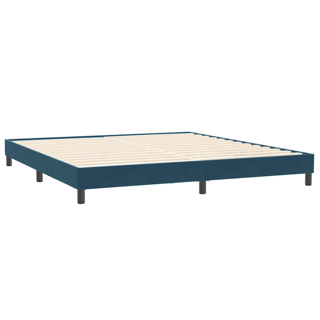 vidaXL Rama łóżka bez materaca Ciemnoniebieska 200x220 cm Aksamit