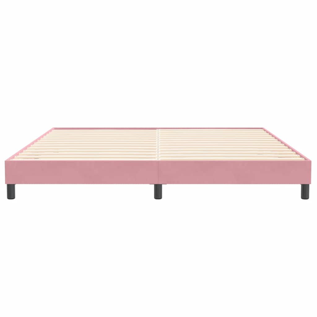 vidaXL Rama łóżka bez materaca Różowa 200x220 cm Aksamit