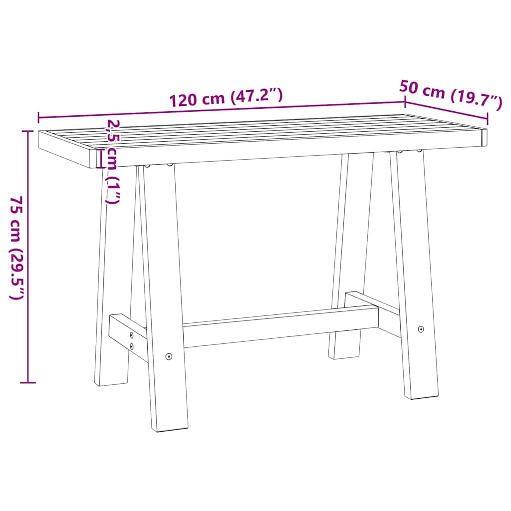 vidaXL Biurko, NOAIN, 120x50x75 cm, lite drewno sosnowe