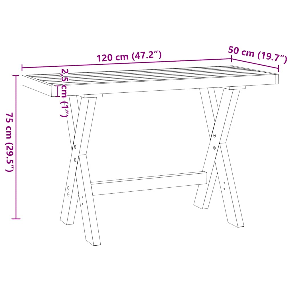 vidaXL Biurko, NOAIN, 120x50x75 cm, lite drewno sosnowe