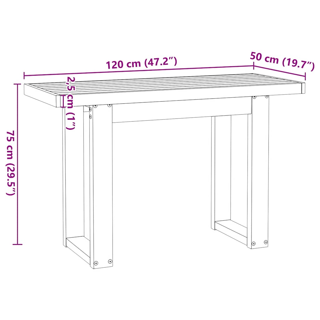 vidaXL Biurko, NOAIN, 120x50x75 cm, lite drewno sosnowe