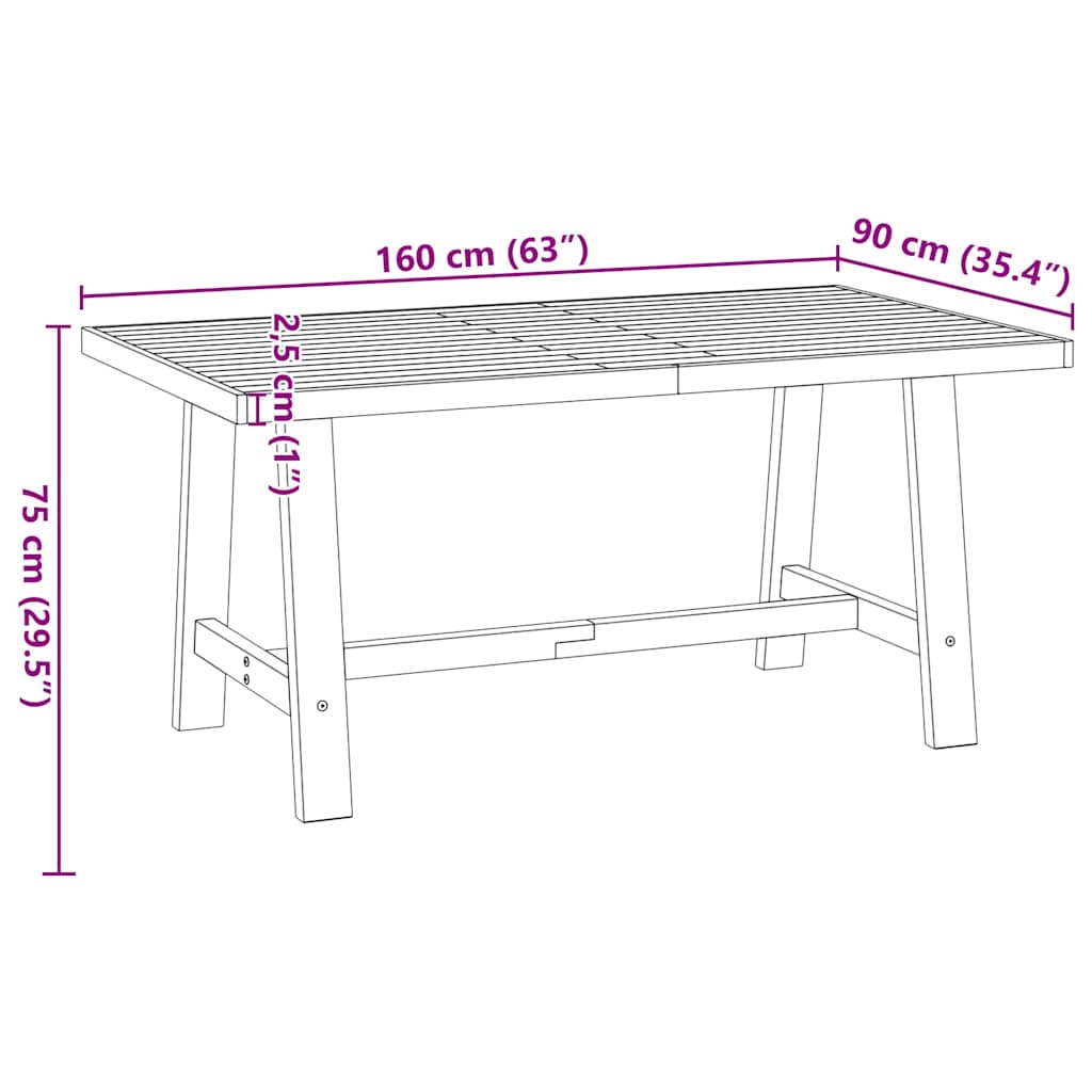 vidaXL Stół jadalny, NOAIN, 160x90x75 cm, lite drewno sosnowe