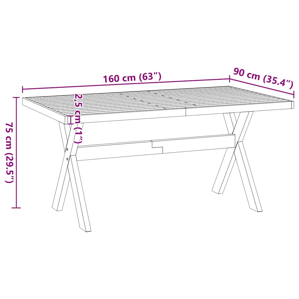 vidaXL Stół jadalny, NOAIN, 160x90x75 cm, lite drewno sosnowe