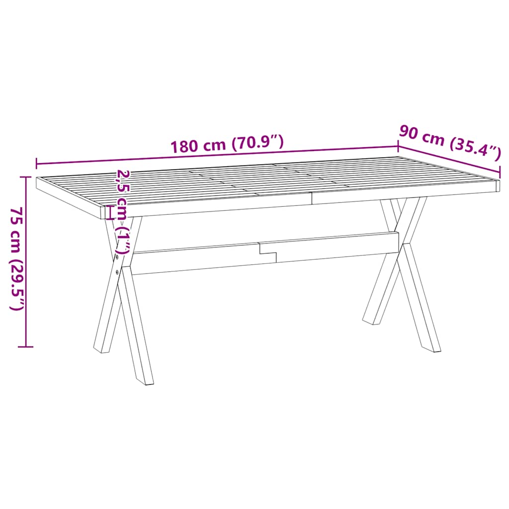 vidaXL Stół jadalny, NOAIN, 180x90x75 cm, lite drewno sosnowe