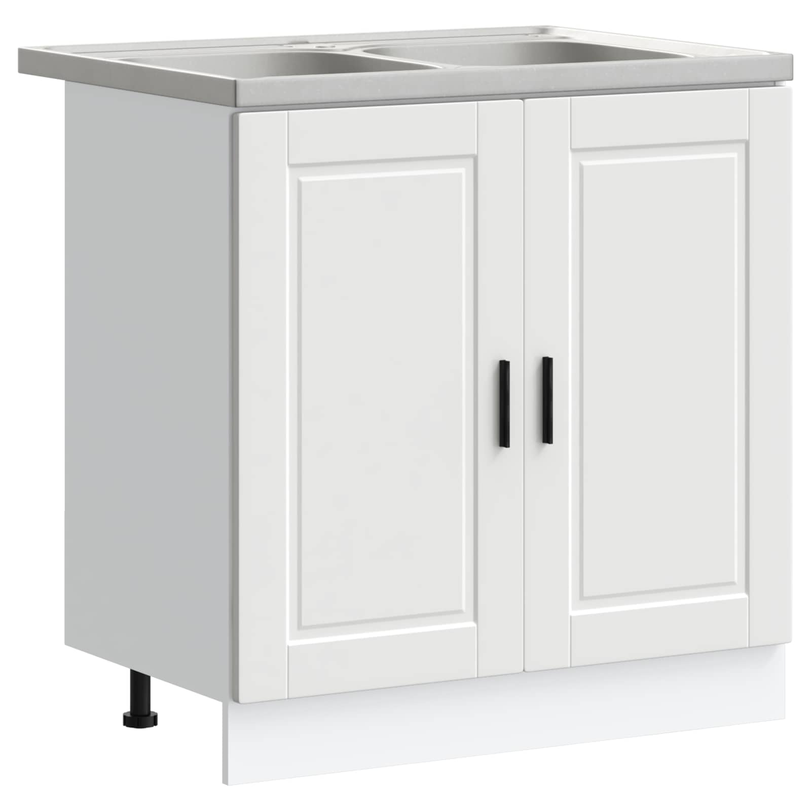 vidaXL Szafka pod zlew Porto 2 pcs Biały Materiał drewnopochodny