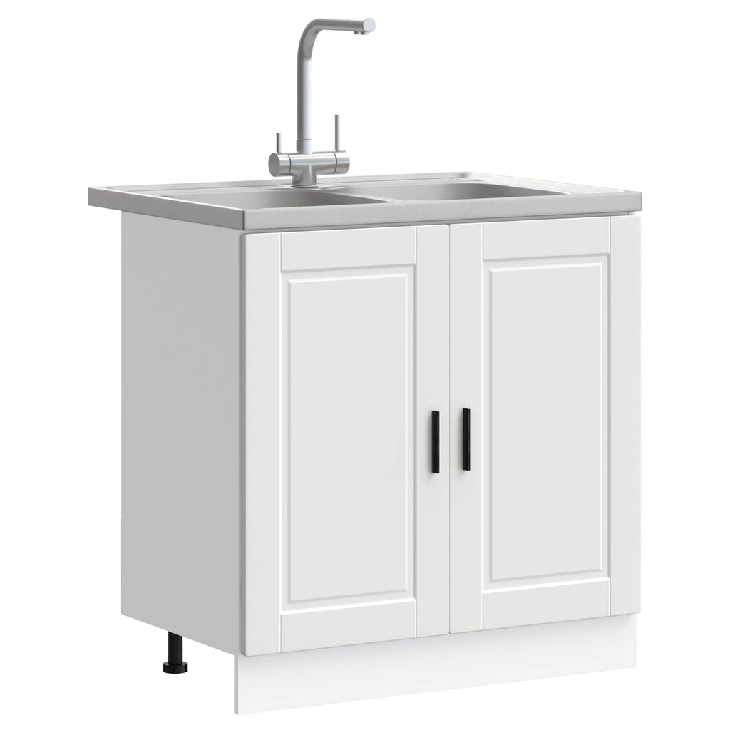 vidaXL Szafka pod zlew Porto 2 pcs Biały Materiał drewnopochodny