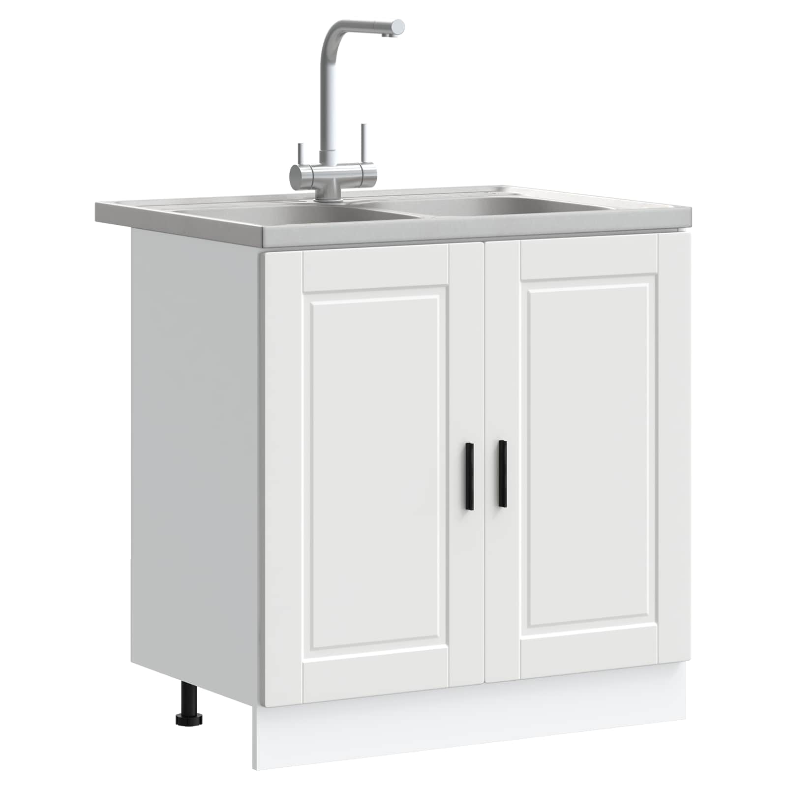 vidaXL Szafka pod zlew Porto 2 pcs Biały Materiał drewnopochodny