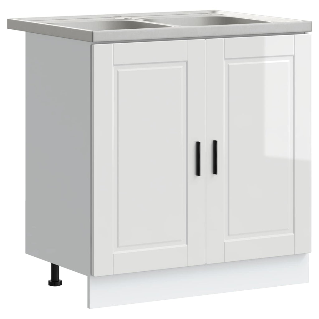 vidaXL Szafka pod zlew Porto 2 pcs Biały Materiał drewnopochodny