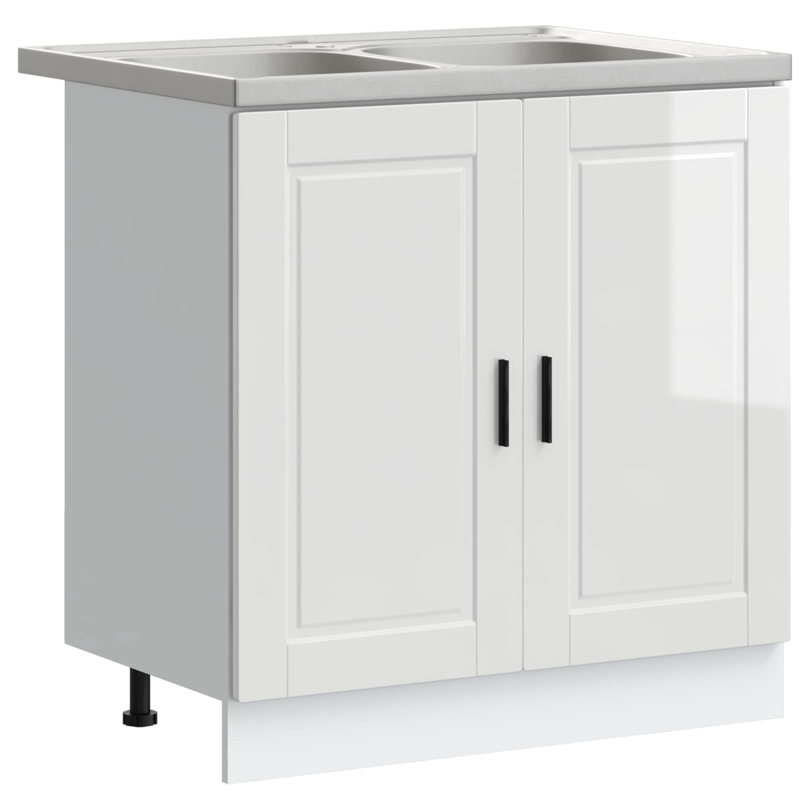 vidaXL Szafka pod zlew Porto 2 pcs Biały Materiał drewnopochodny