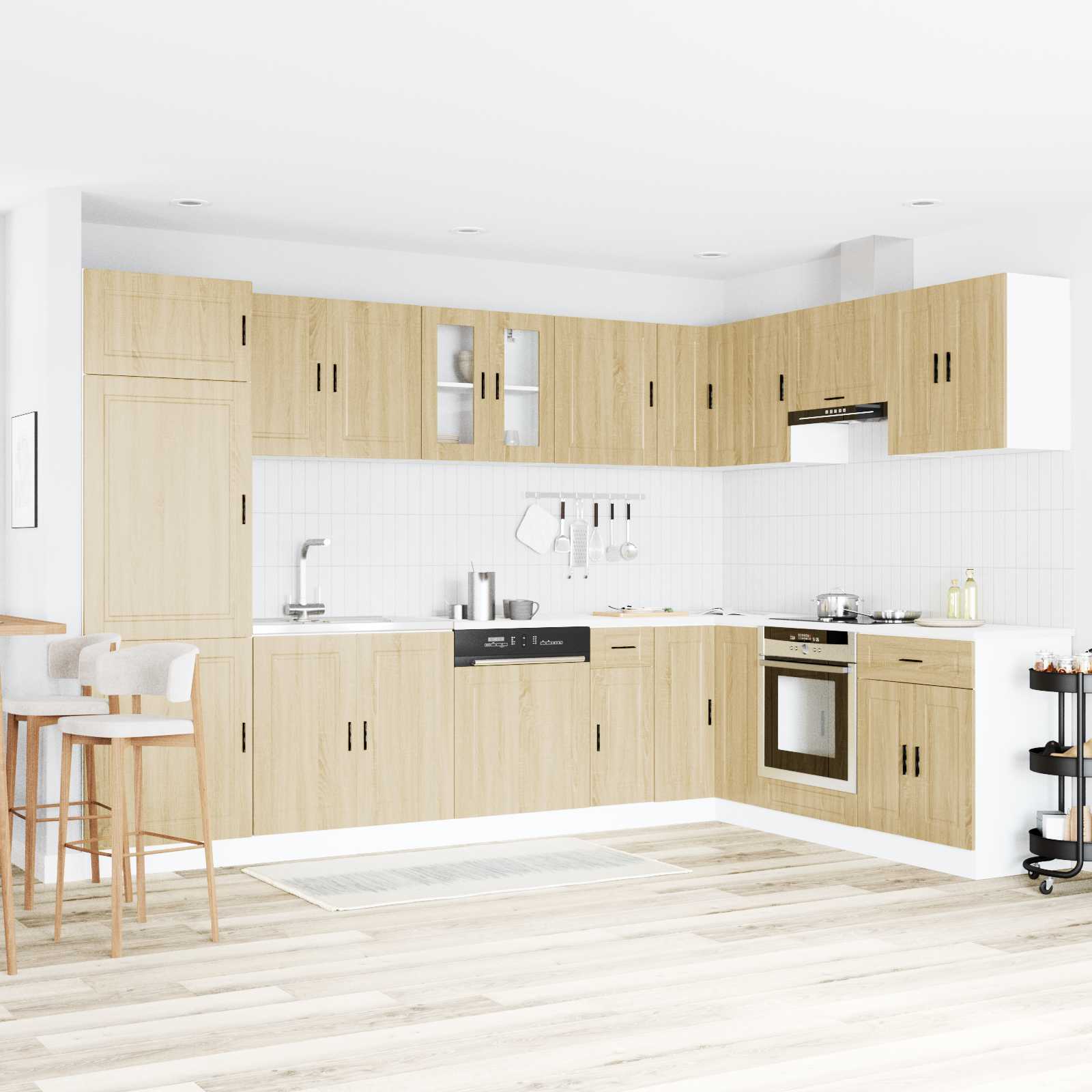 vidaXL Szafka pod zlew Porto 2 pcs Brązowy Materiał drewnopochodny