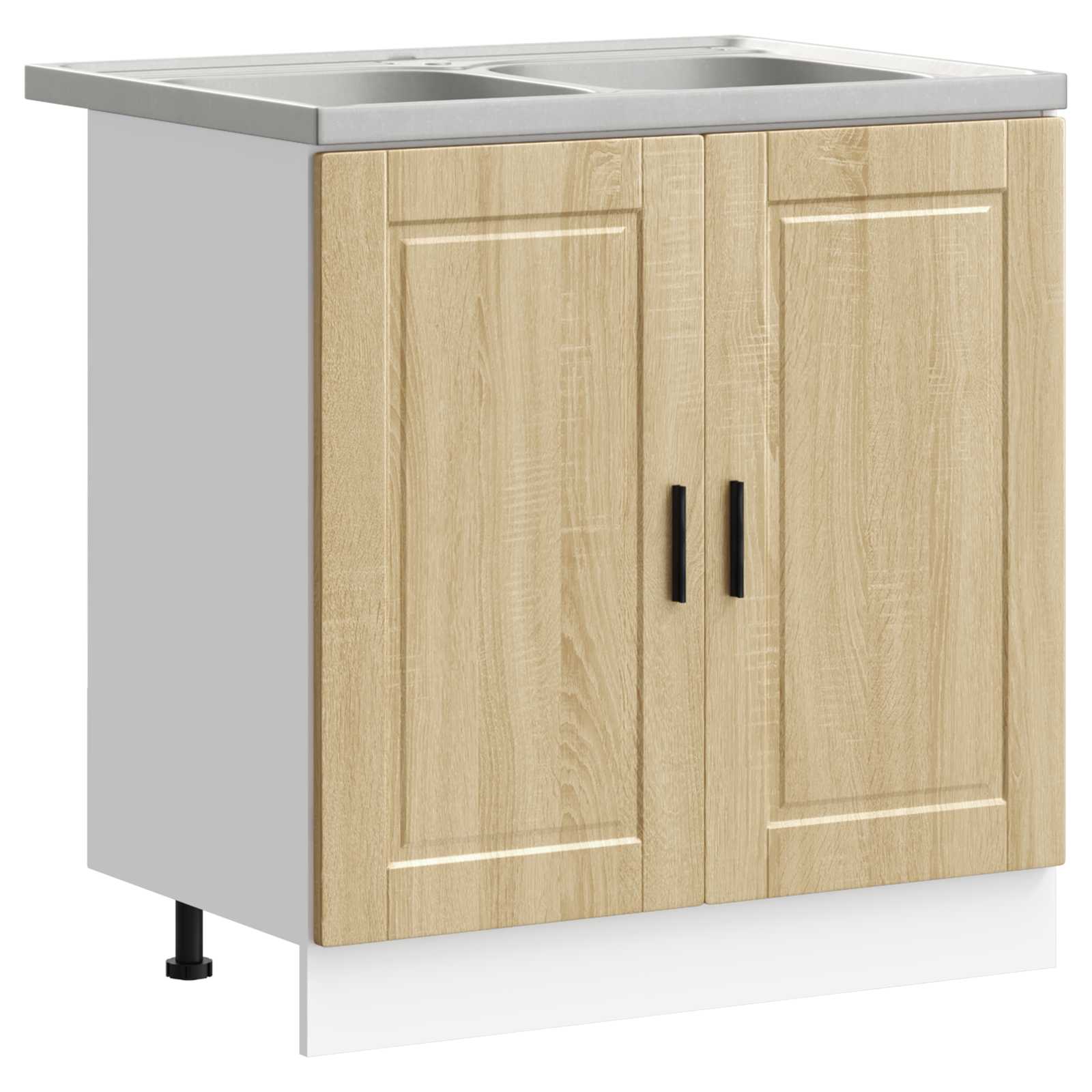 vidaXL Szafka pod zlew Porto 2 pcs Brązowy Materiał drewnopochodny