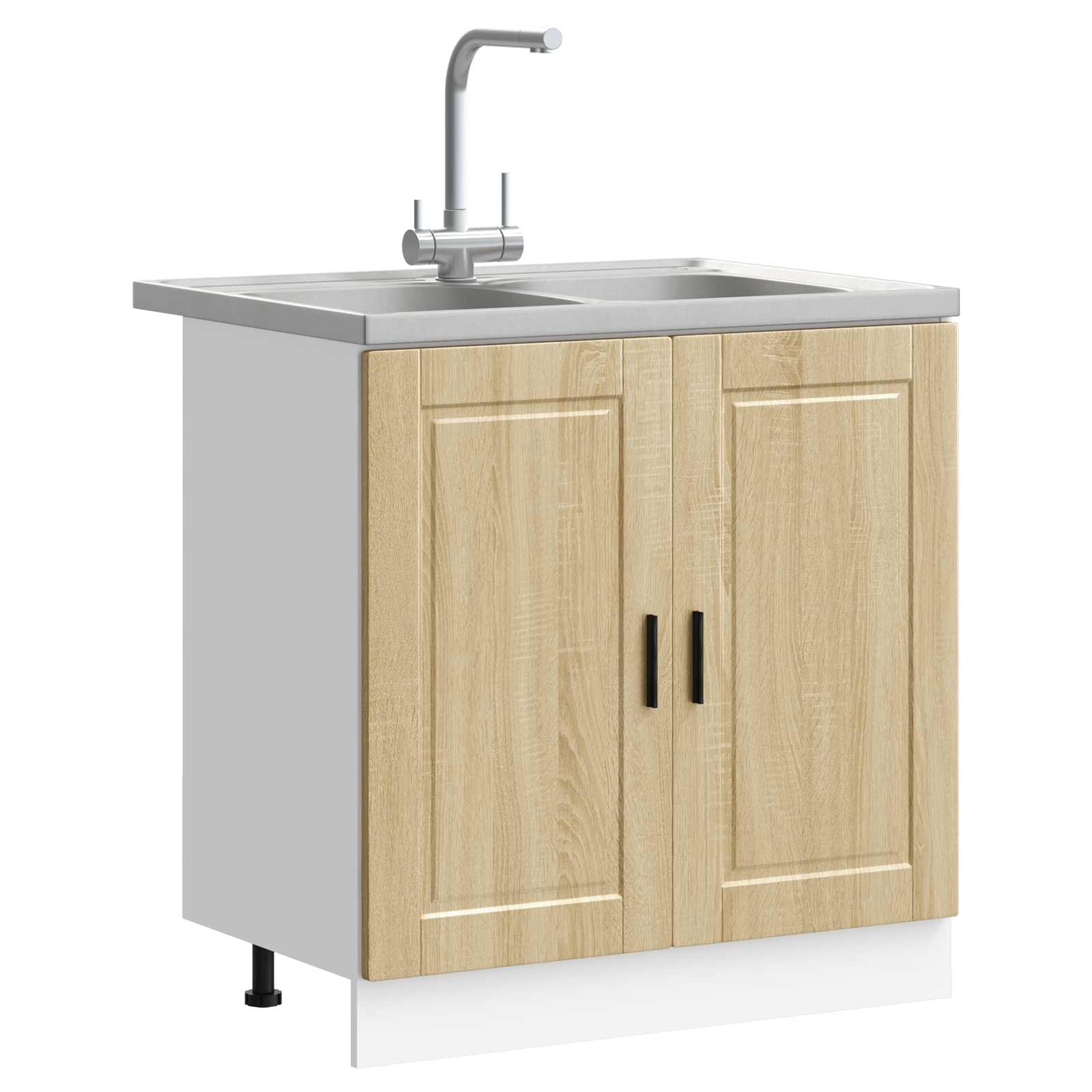 vidaXL Szafka pod zlew Porto 2 pcs Brązowy Materiał drewnopochodny