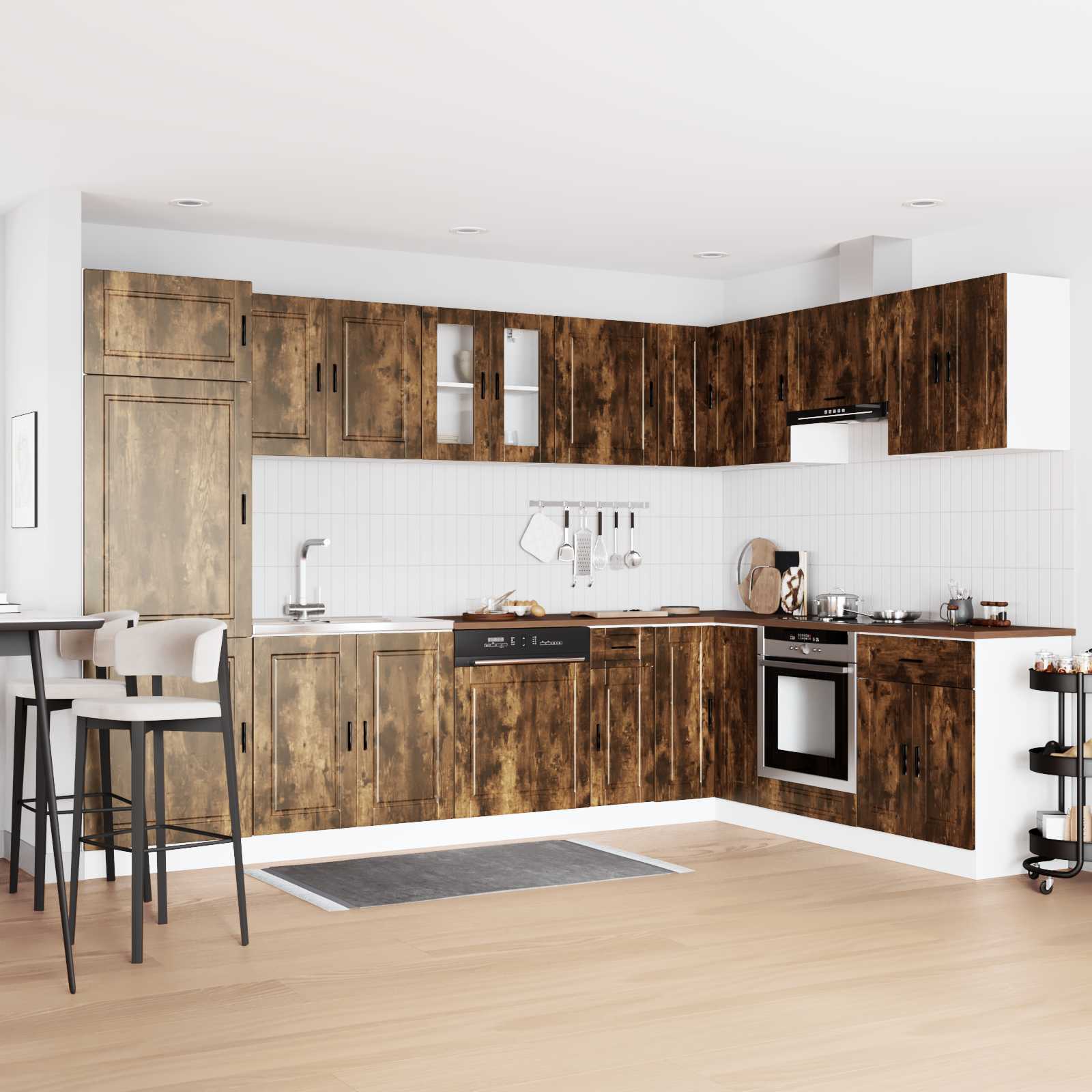 vidaXL Szafka pod zlew Porto 2 pcs Brązowy Materiał drewnopochodny