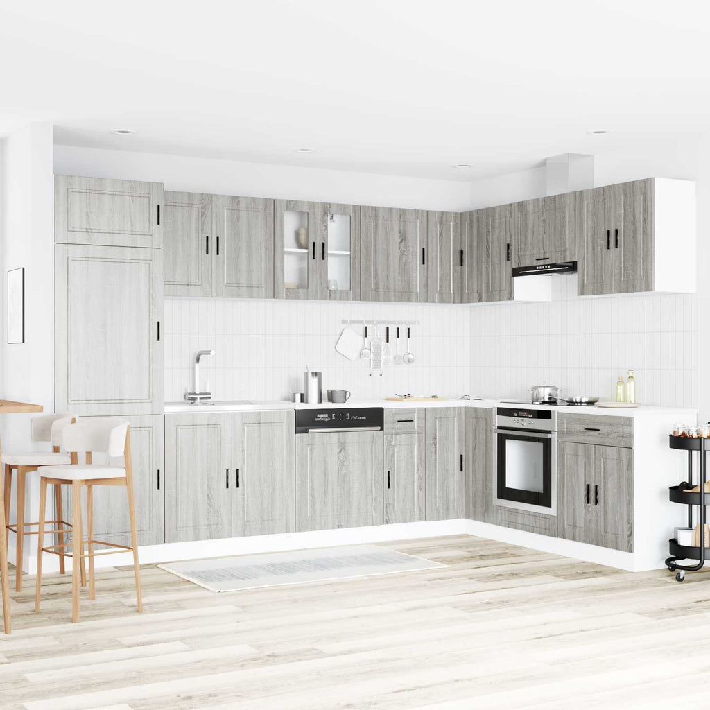 vidaXL Szafka pod zlew Porto 2 pcs Szary Materiał drewnopochodny