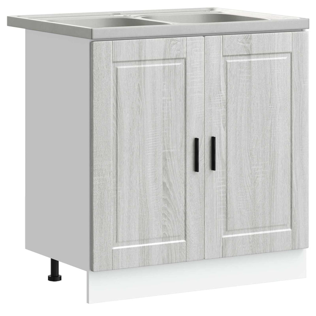 vidaXL Szafka pod zlew Porto 2 pcs Szary Materiał drewnopochodny