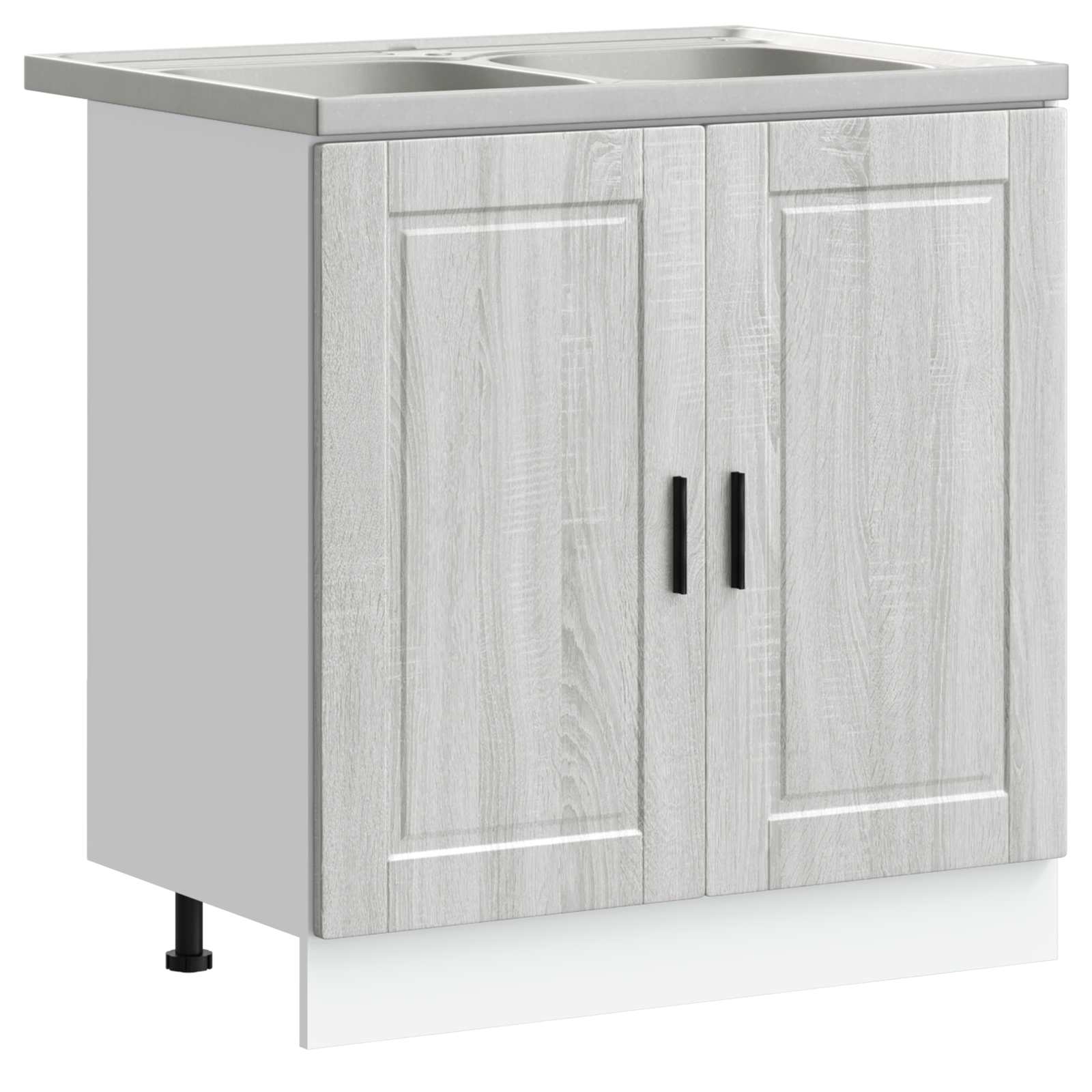 vidaXL Szafka pod zlew Porto 2 pcs Szary Materiał drewnopochodny