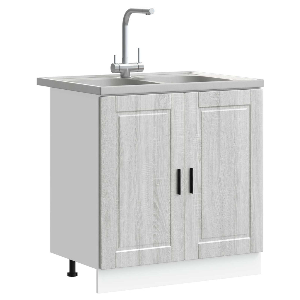 vidaXL Szafka pod zlew Porto 2 pcs Szary Materiał drewnopochodny