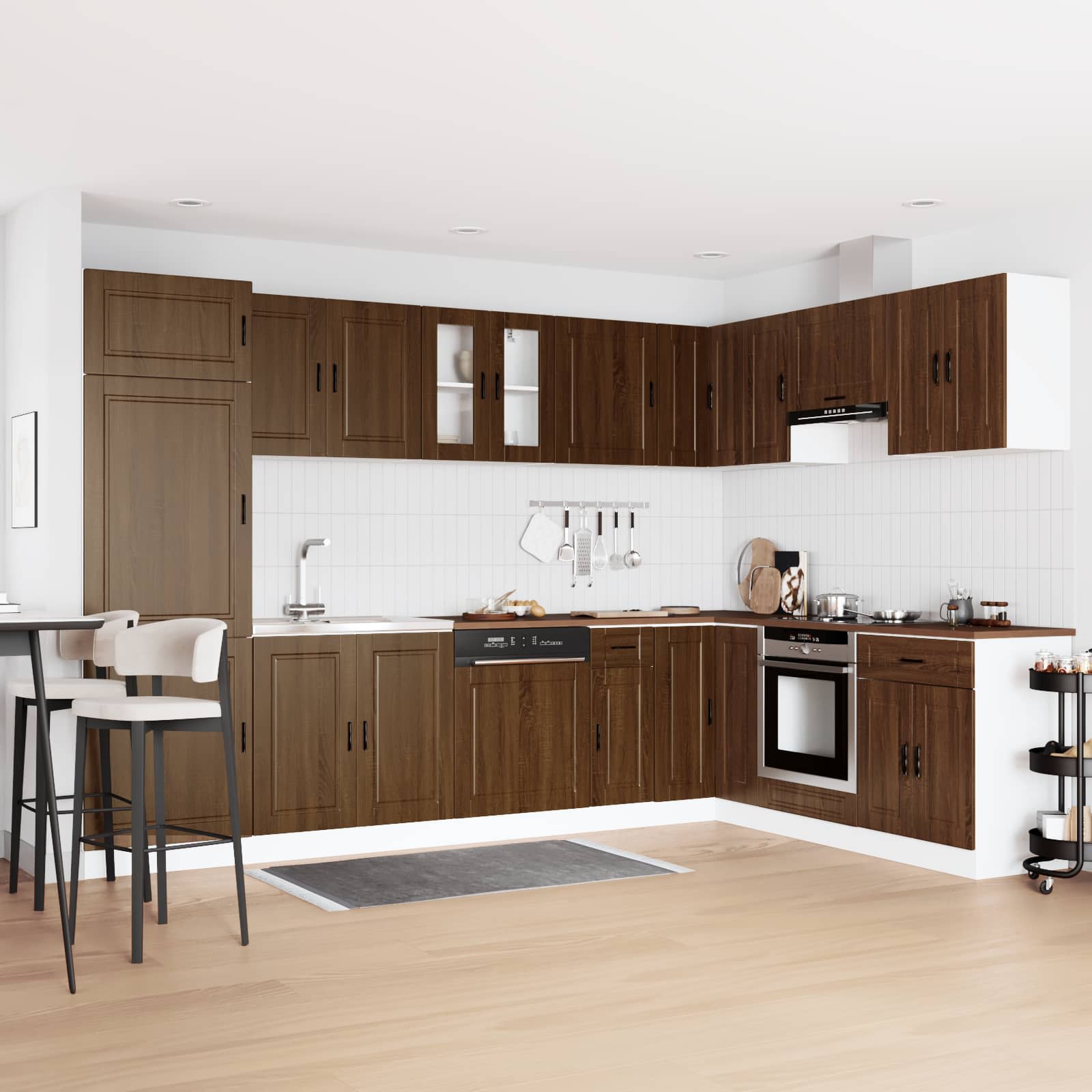 vidaXL Szafka pod zlew Porto 2 pcs Brązowy Materiał drewnopochodny