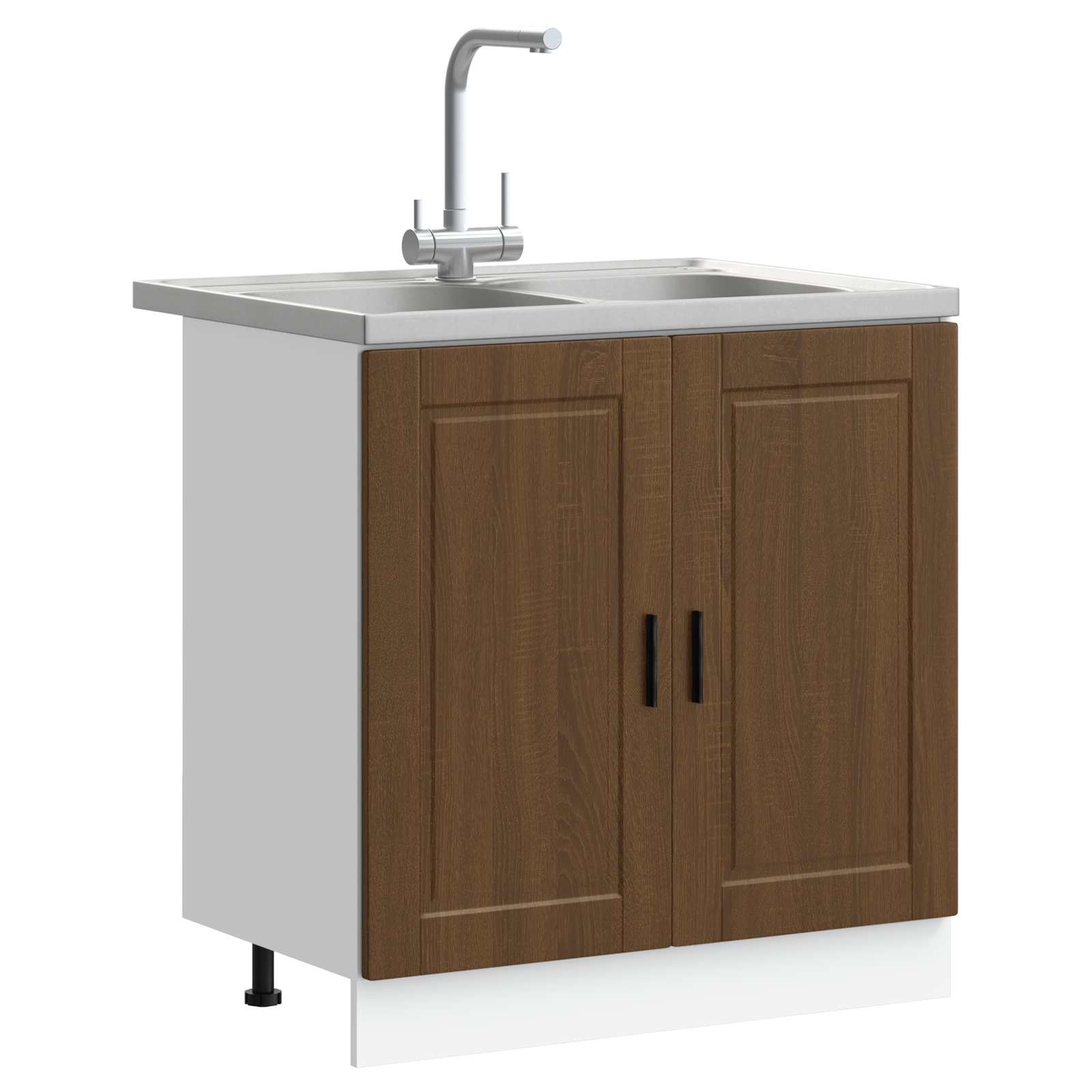 vidaXL Szafka pod zlew Porto 2 pcs Brązowy Materiał drewnopochodny