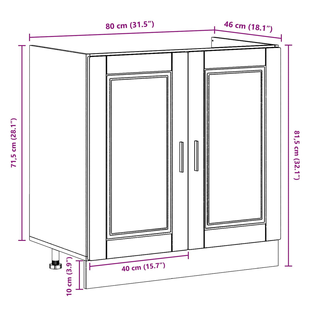 vidaXL Szafka pod zlew Porto 2 pcs Brązowy Materiał drewnopochodny