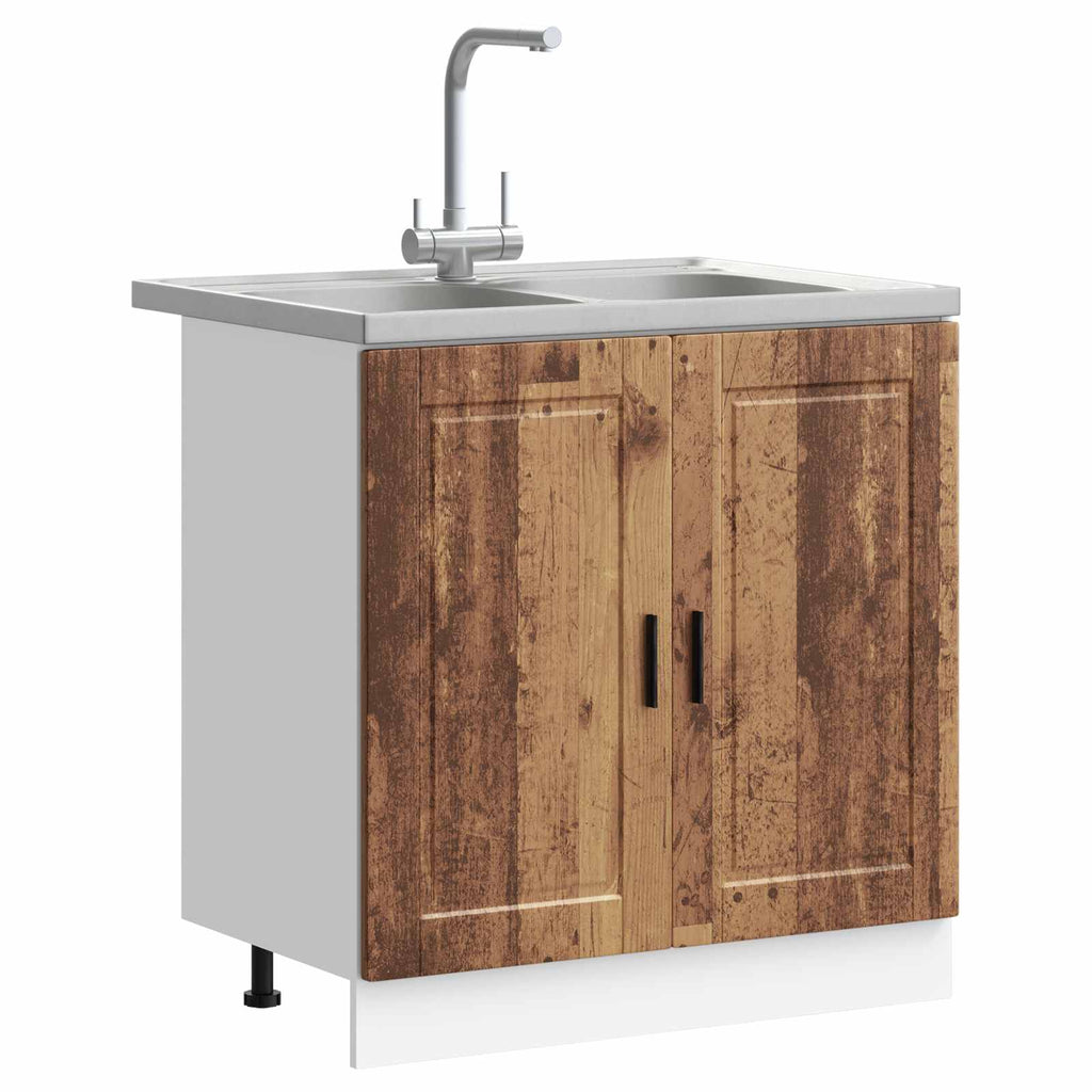 vidaXL Szafka pod zlew Porto 2 pcs Brązowy Materiał drewnopochodny
